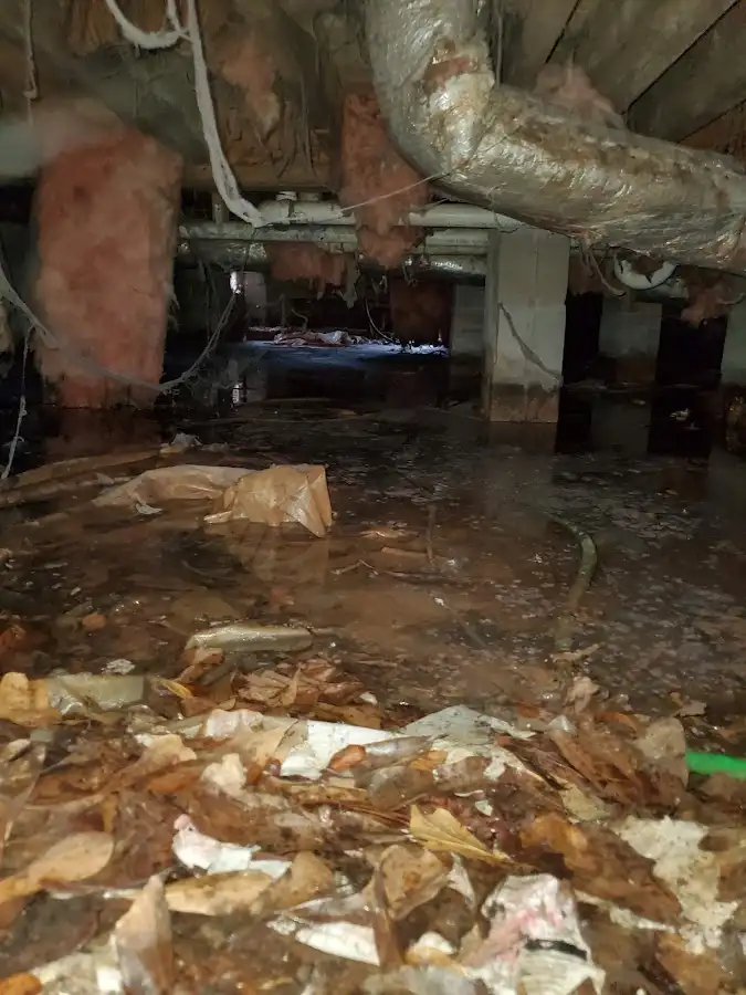 Crawl space flood assessment for Commercial Water Damage Restoration in Eaton