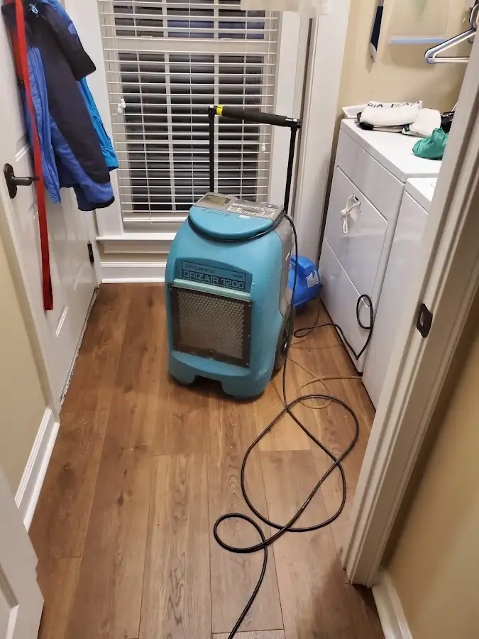 Commercial dehumidifier deployed for Flood Damage Cleanup in Eaton
