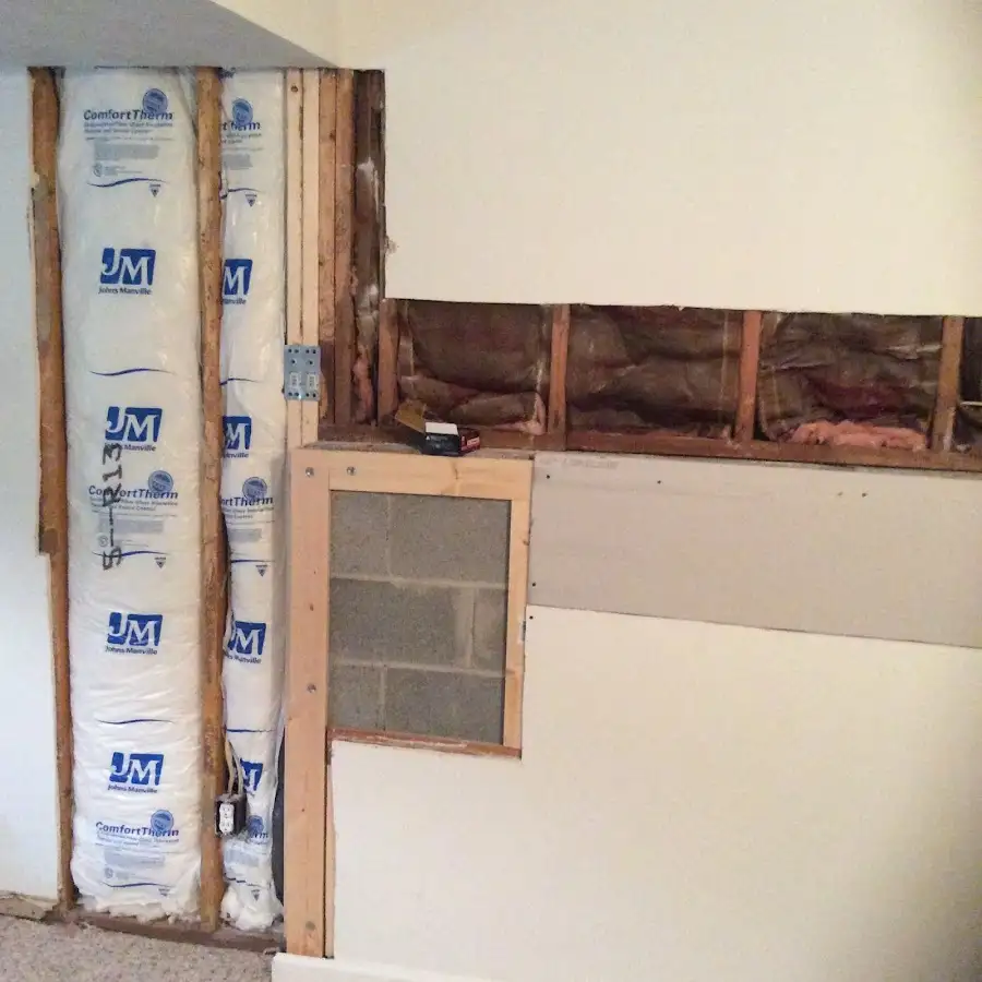 Wall insulation replacement during Contents Cleaning & Restoration in Eaton